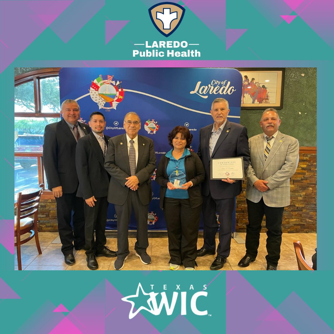 LaredoHealth's tweet photo. Honoring Ms. Irma Castillo for her incredible 40 years of service at Laredo Public Health Department's WIC clinic! 🌟 Thank you, Ms. Castillo, for your remarkable commitment and care! 💙
#LaredoPublicHealth #WIC #40YearsOfService #HealthcareHero #Recognition #ThankYou https://t.co/p21oBgN7pV