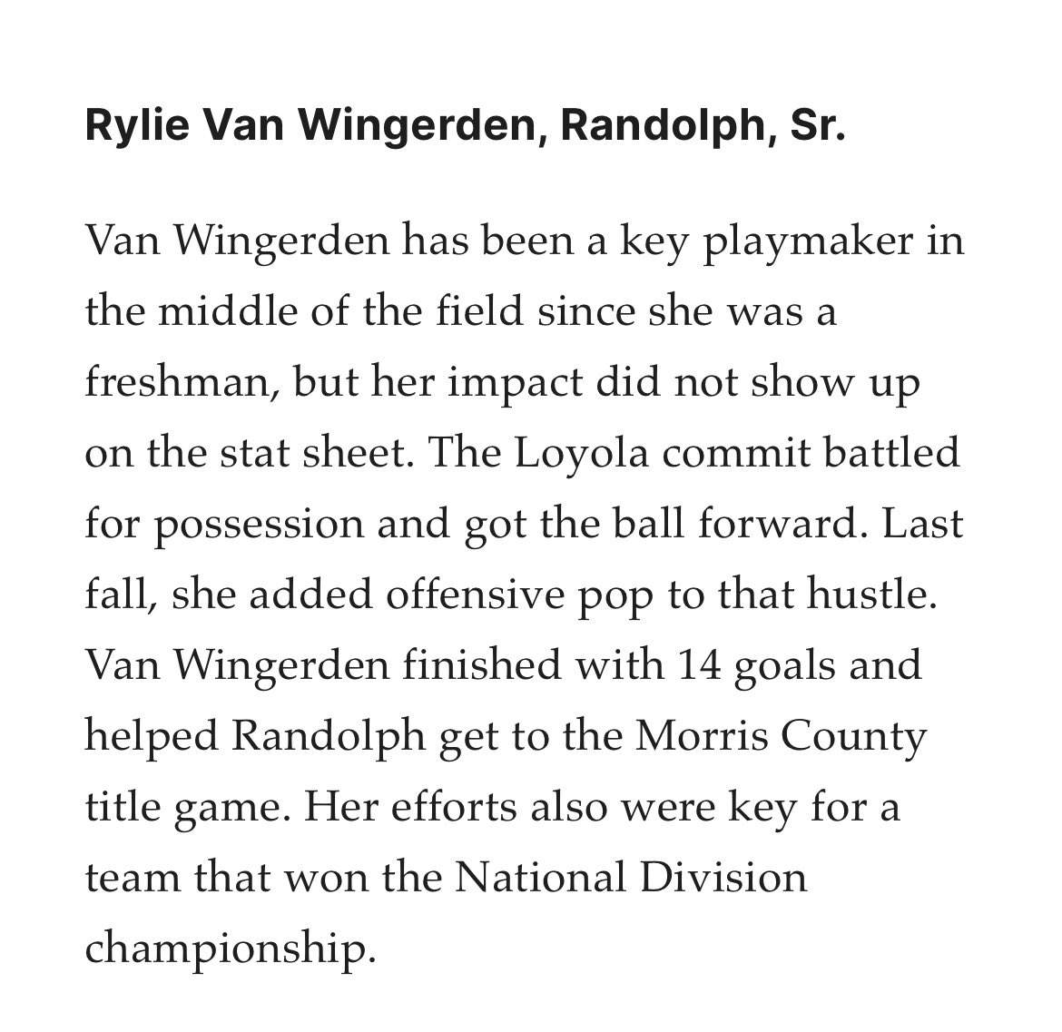 Rylie Van Wingerden (@ryvanwingerden) on Twitter photo Thank you <a href="/BrandonGouldHS/">Brandon Gould</a> and <a href="/HSSportsNJ/">NJ.com HS Sports</a> for such a great write up! The Rams are ready for a great year <a href="/RandolphSchools/">Randolph Schools</a> <a href="/LoyolaWSOC/">Loyola Women's Soccer</a> Thank you <a href="/BrandonGouldHS/">Brandon Gould</a> and <a href="/HSSportsNJ/">NJ.com HS Sports</a> for such a great write up! The Rams are ready for a great year <a href="/RandolphSchools/">Randolph Schools</a> <a href="/LoyolaWSOC/">Loyola Women's Soccer</a>