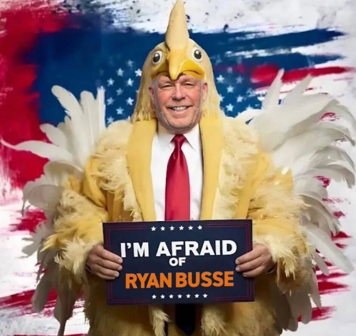 Yesterday, while we were holding a town hall in Great Falls, taking questions from over 120 Montanans, the MT state Chicken, aka <a href="/GovGianforte/">Governor Greg Gianforte</a> officially refused all debates.

This AM he was on the radio, I called in and he promptly scurried out of the station.