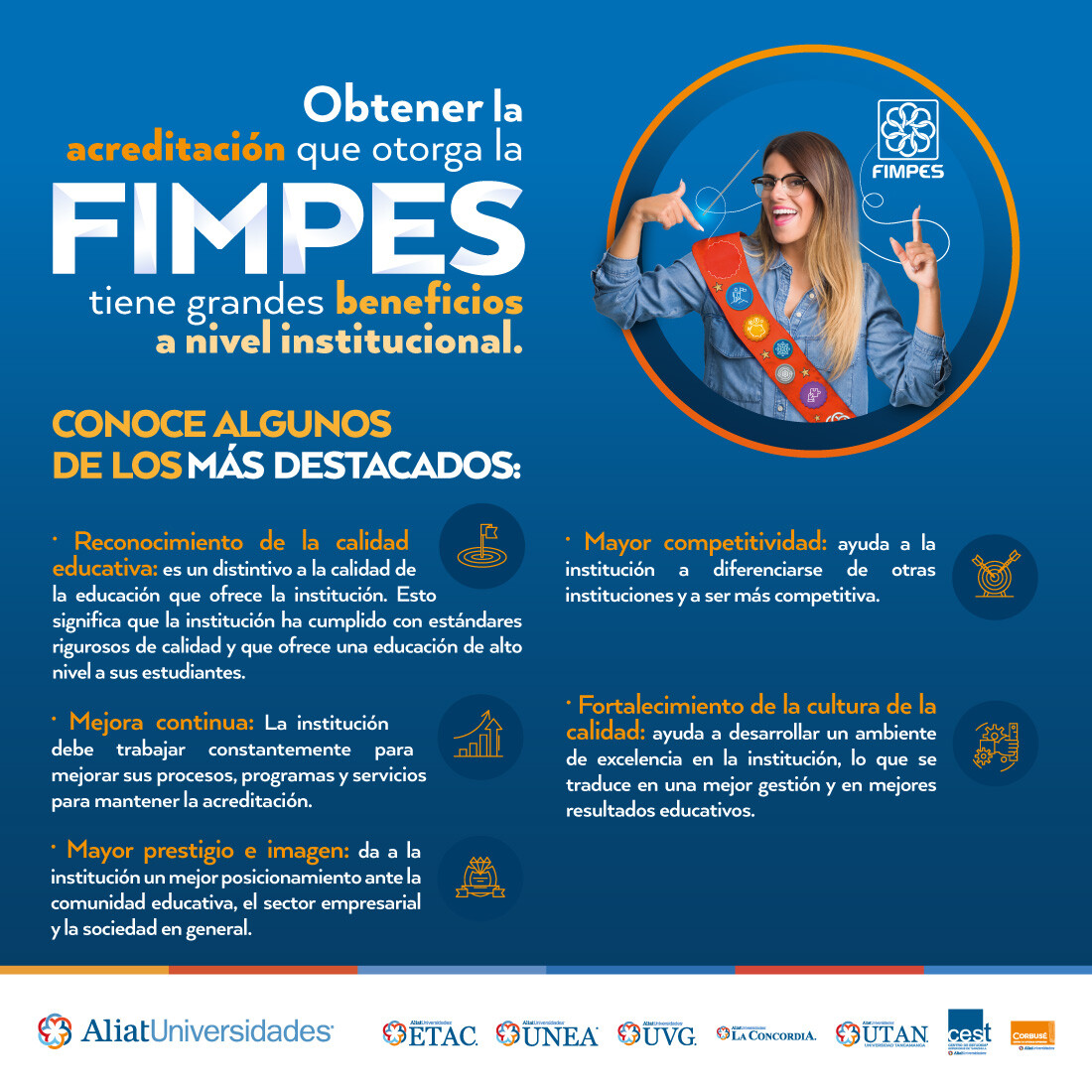 Acreditarnos en FIMPES fortalece nuestra institución, elevando la calidad educativa y abriendo puertas a más oportunidades para todos. 
¡Estamos orgullosos de seguir creciendo juntos! 🙌✨
#FIMPES #OrgulloUniversitario #CalidadEducativa