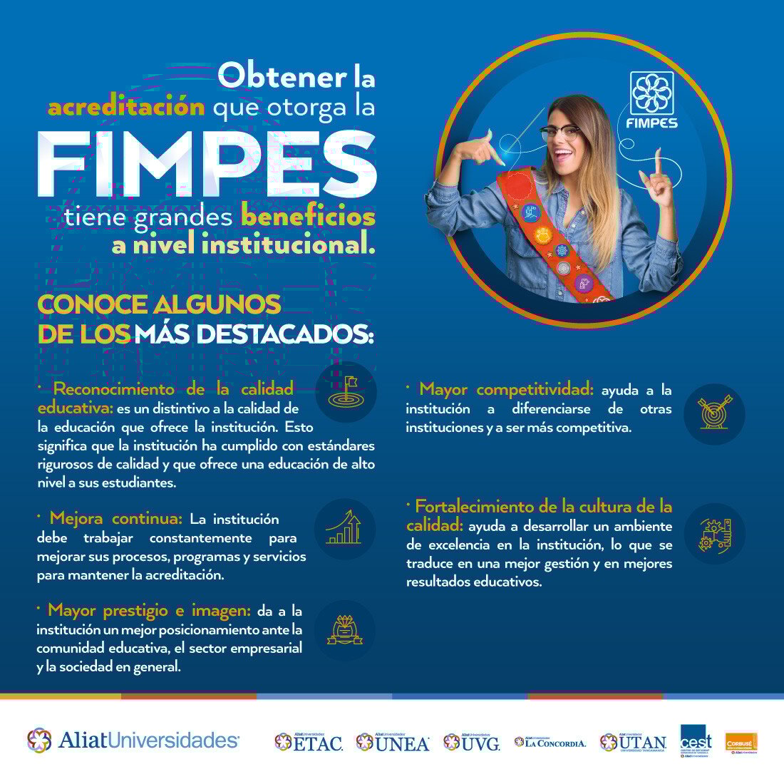 Acreditarnos en FIMPES fortalece nuestra institución, elevando la calidad educativa y abriendo puertas a más oportunidades para todos. 
¡Estamos orgullosos de seguir creciendo juntos! 🙌✨
#FIMPES #OrgulloUniversitario #CalidadEducativa