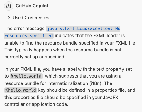 vilojona's tweet image. Amazing usage of @GitHubCopilot !!!!
1⃣Highlight an exception in the system output stack trace
2⃣Copilot -> Explain this
#javafx #beginner