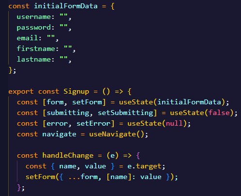 SteveCode36's tweet image. Seen developers creating multiple state variables to store form data in React. Now this how I do it! Create an object to store them all them a single hadleChange() 👇👇👇👇👇👇👇👇