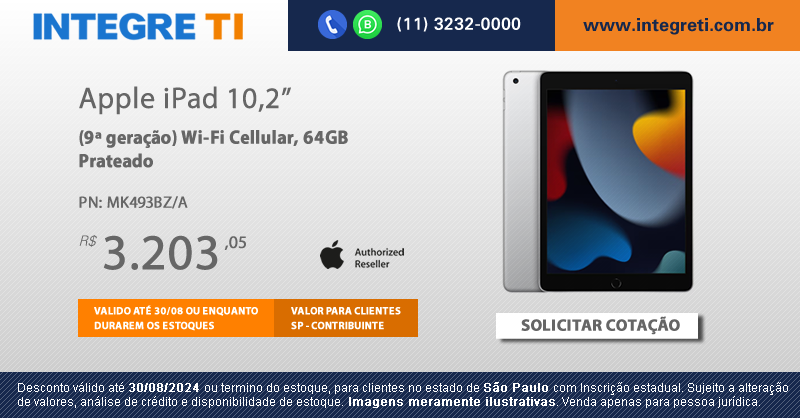 Integre_TI's tweet photo. Ofertas Apple | Macbook Pro | iPad | Somente até 30/08.

Solicite uma cotação em: https://t.co/I5jHSiztkZ 

Ver Condições Comerciais.

#Apple
#Macbook
#MackbookPro
#MackbookPro16
#MackbookPro13
#MackbookProM3
#iPad
#INTEGRETI
#AppleAuthorizedReseller https://t.co/VIz0TYXgvB