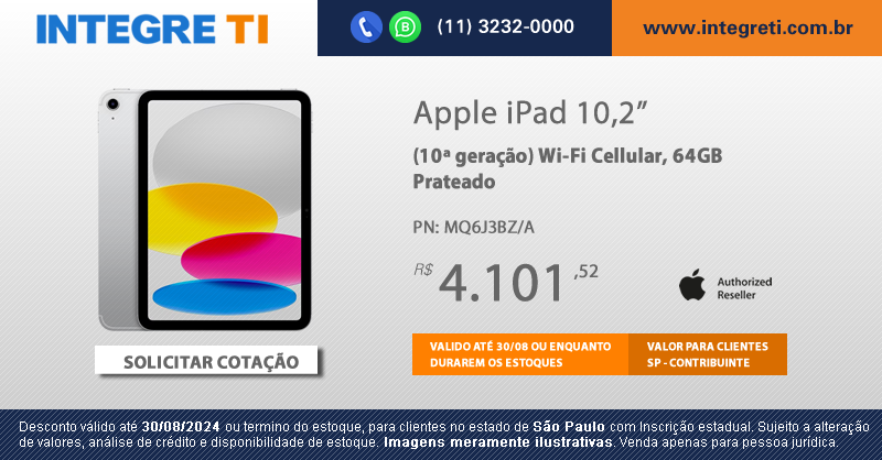 Integre_TI's tweet photo. Ofertas Apple | Macbook Pro | iPad | Somente até 30/08.

Solicite uma cotação em: https://t.co/I5jHSiztkZ 

Ver Condições Comerciais.

#Apple
#Macbook
#MackbookPro
#MackbookPro16
#MackbookPro13
#MackbookProM3
#iPad
#INTEGRETI
#AppleAuthorizedReseller https://t.co/VIz0TYXgvB
