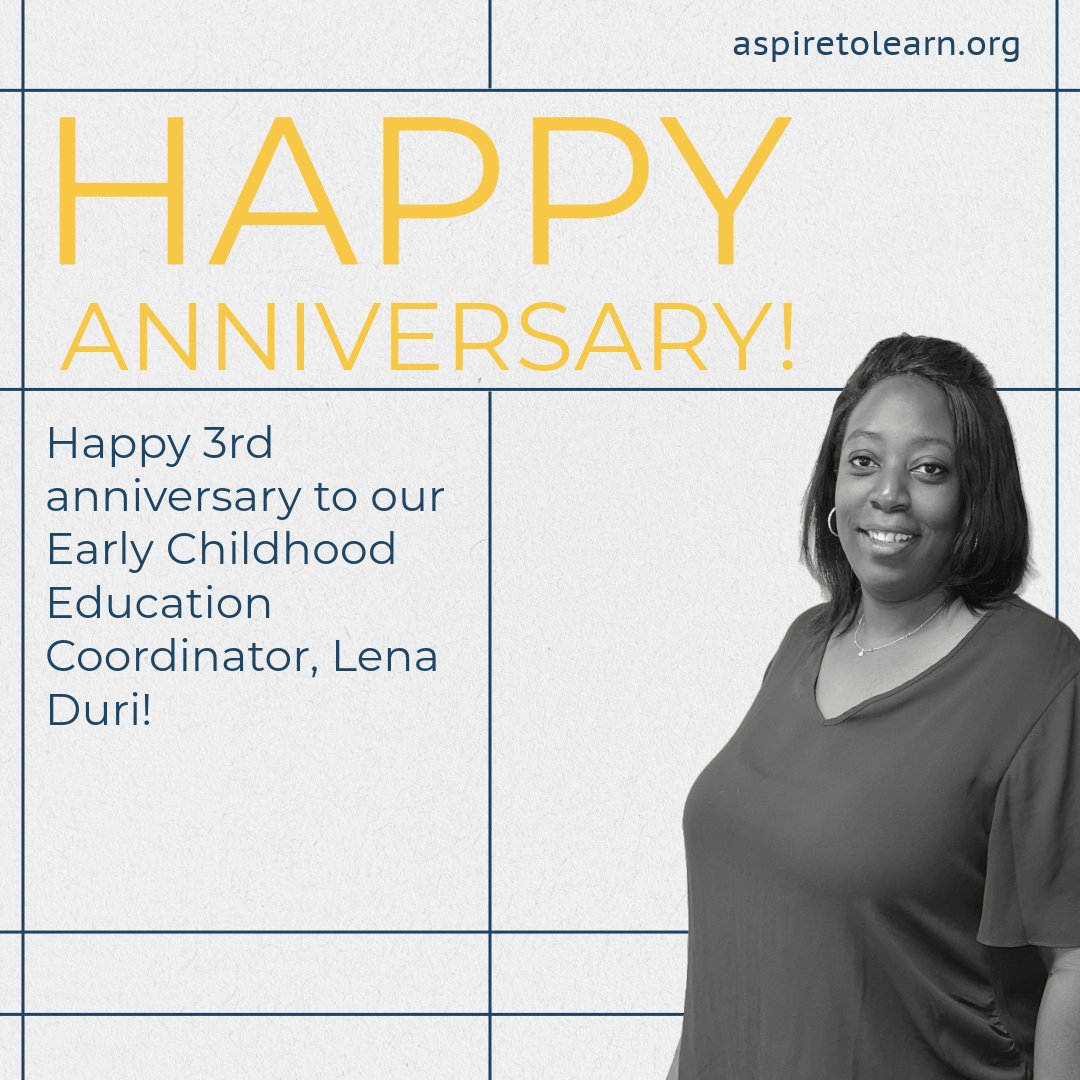 Aspire_ToLearn's tweet photo. Happy 3rd anniversary to our Early Childhood Education Coordinator, Lena Duri! 🎉

Lena is passionate about nurturing the growth of the young learners in our community.

We are grateful for your unwavering commitment to our mission, Lena! https://t.co/quFk3BGYTm