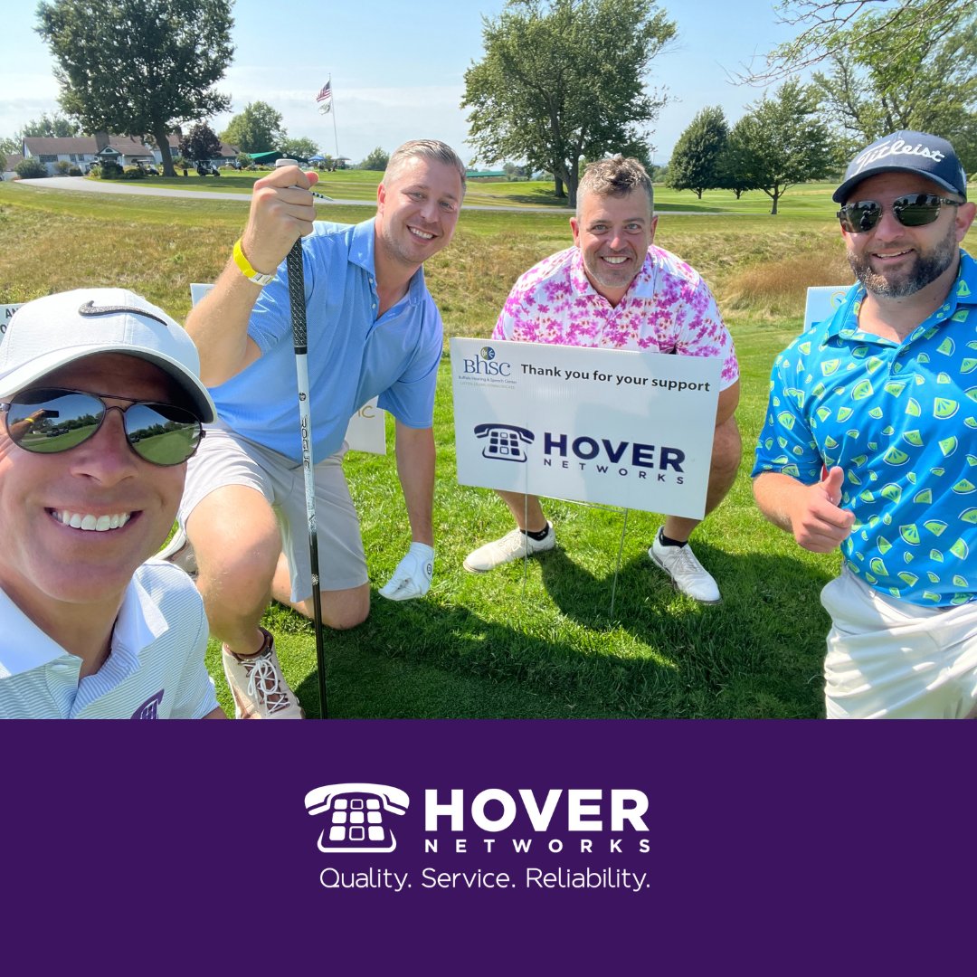 Hover_Networks's tweet image. Hover is proud to support the Buffalo Hearing &amp;amp; Speech Center at their annual golf tourney again this year!

Darren &amp;amp; Dylan had a great time with Jerry from Synchronet &amp;amp; long-time customer Justin on the course for a great cause. ⛳ 

#CommunitySupport #HoverNetworks