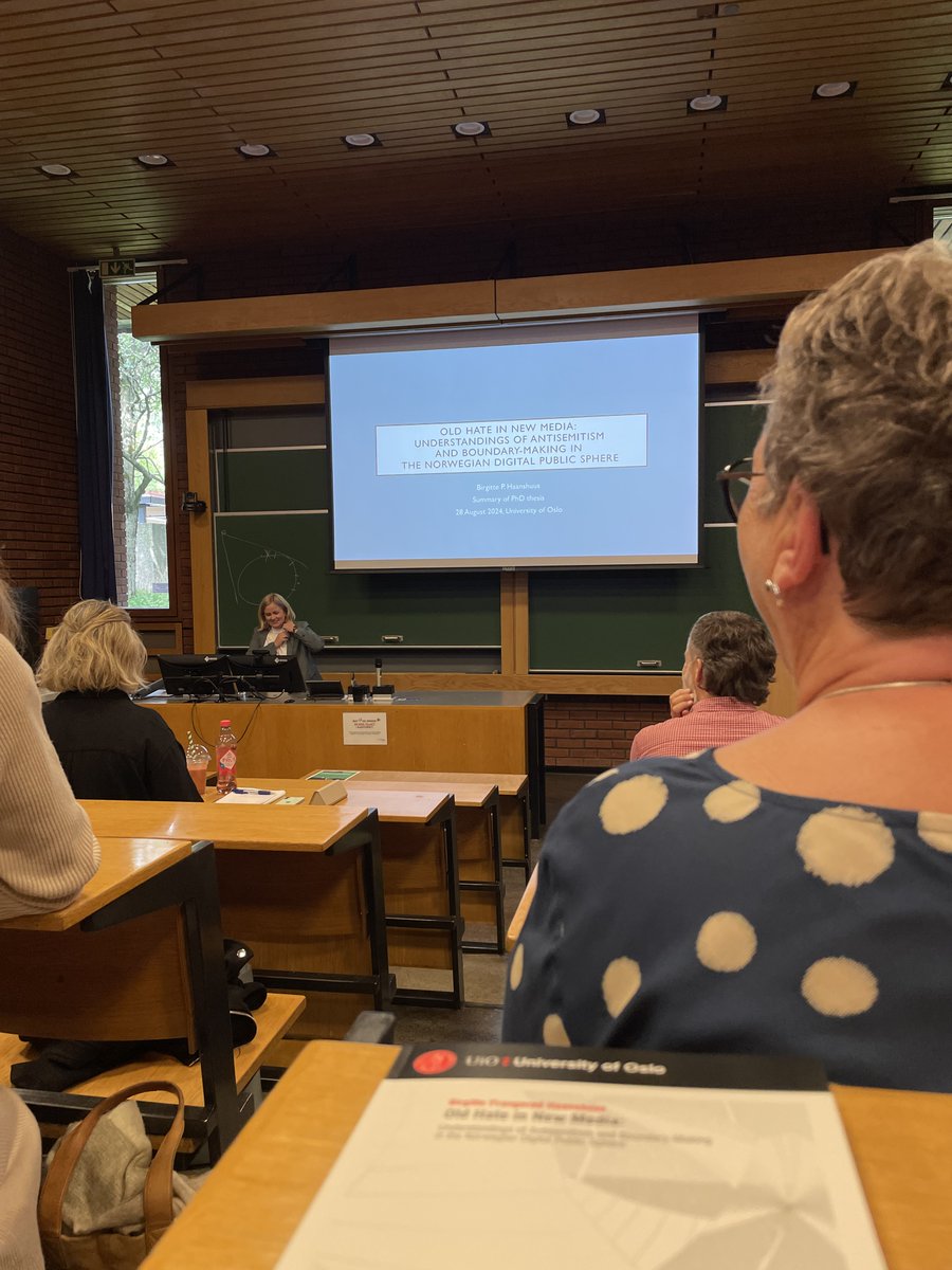 Big day at <a href="/CrexUiO/">C-REX (@crexuio.bsky.social)</a> today: <a href="/bphaanshuus/">Birgitte P. Haanshuus</a> brilliantly defended her PhD thesis "Old Hate in New Media: #Antisemitism and Boundaries in the Norwegian Digital Public Sphere"! See links to her some of her publications in this thread.