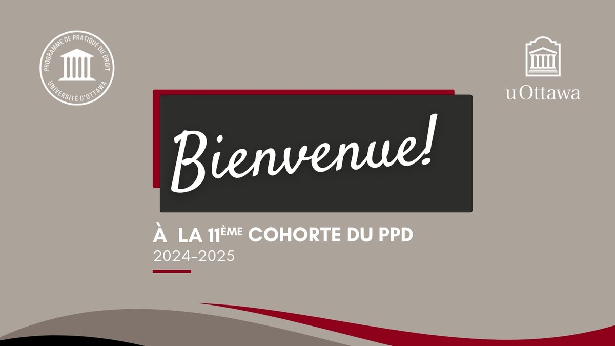 🎉 Lancement de la 11e cohorte du PPD 2024-2025 !
Félicitations aux nouveaux candidats du Programme de pratique du droit à l'Université d'Ottawa. 

Un immense merci à notre équipe pédagogique dévouée et à la communauté juridique franco-ontarienne pour leur soutien indéfectible.