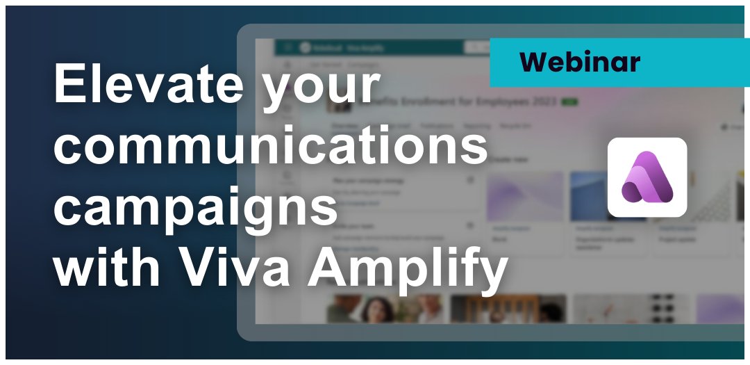 The Intelogy Team (@intelogy_uk) on Twitter photo Join our upcoming Viva Amplify webinar!
What to Expect:
๐ Learn how to streamline your comms efforts
๐ป Live demo
๐ Success stories
๐ Onboarding tips
๐ผ Licensing
Save the Date:
๐๏ธ12/09/2024 @ 11 AM
๐ Register: attendee.gotowebinar.com/register/45054โฆ
#VivaAmplify #MicrosoftViva Join our upcoming Viva Amplify webinar!
What to Expect:
๐ Learn how to streamline your comms efforts
๐ป Live demo
๐ Success stories
๐ Onboarding tips
๐ผ Licensing
Save the Date:
๐๏ธ12/09/2024 @ 11 AM
๐ Register: attendee.gotowebinar.com/register/45054โฆ
#VivaAmplify #MicrosoftViva