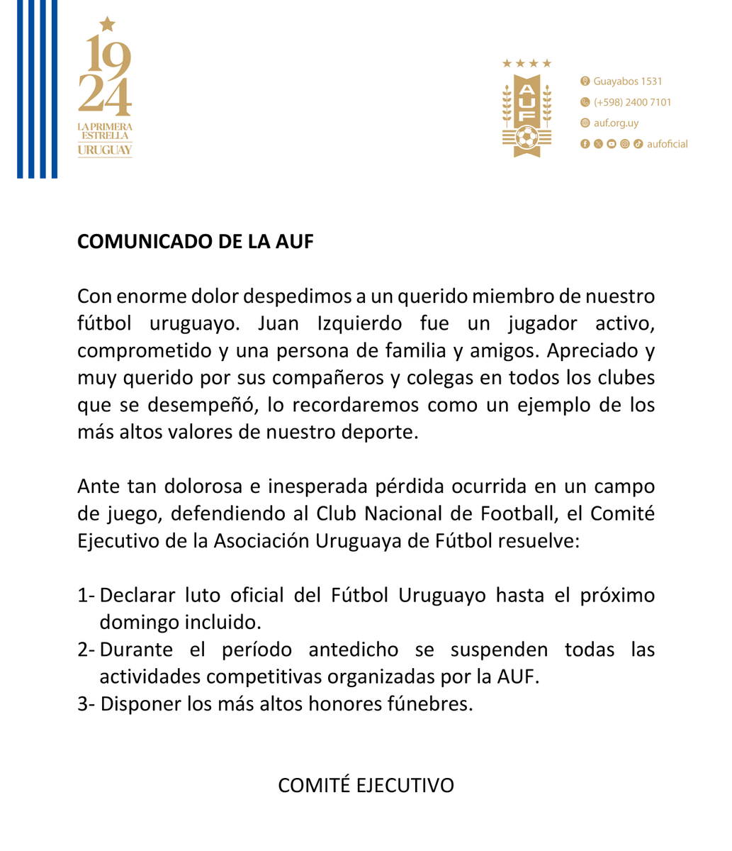 AUFOficial's tweet photo. 📣 𝐂𝐨𝐦𝐮𝐧𝐢𝐜𝐚𝐝𝐨 𝐝𝐞 𝐥𝐚 𝐀𝐔𝐅 https://t.co/hRez0yEo93