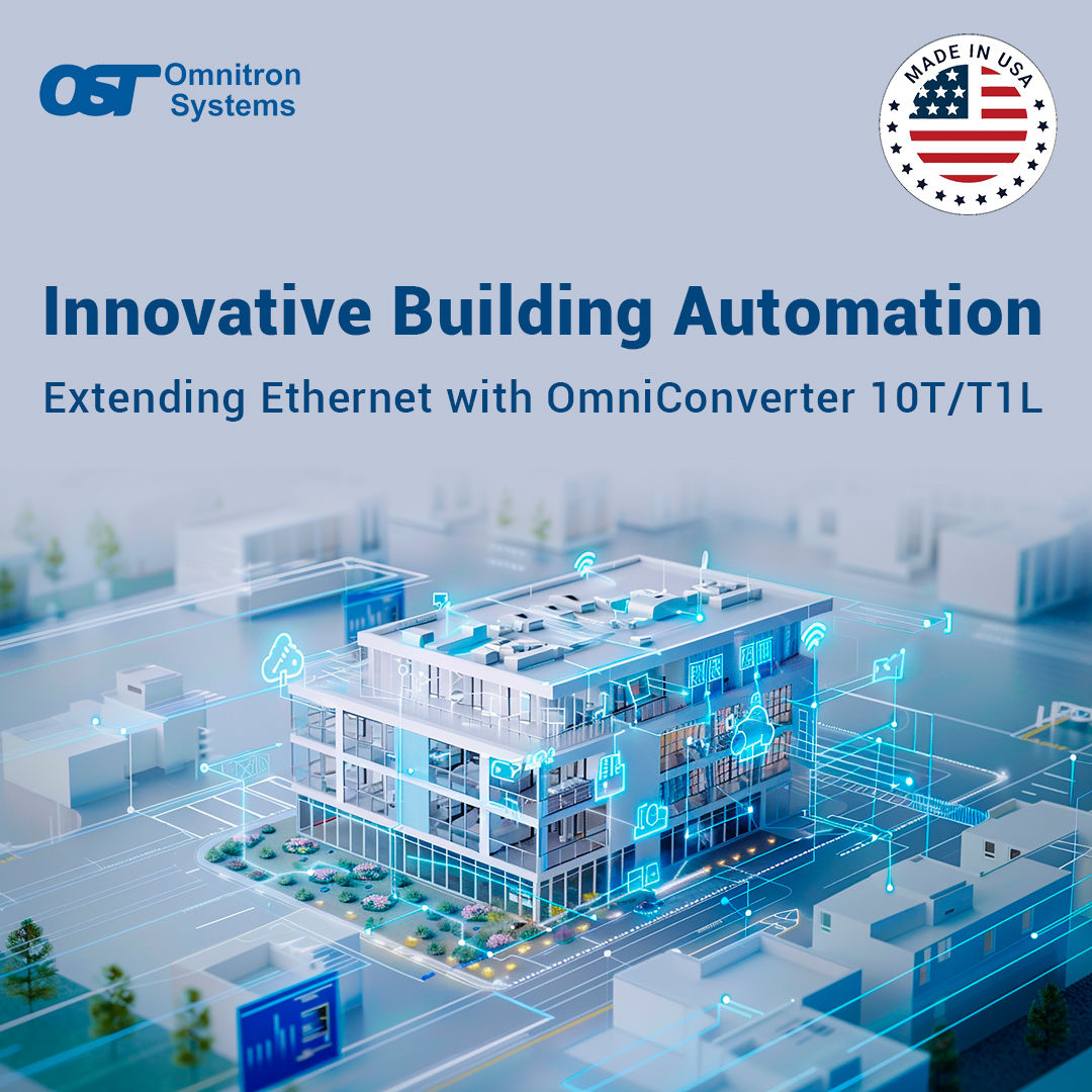 OmnitronSystems's tweet photo. With the OmniConverter 10T/T1L, we are revolutionizing building automation by extending Ethernet with unmatched reliability and performance. Connect and power your devices seamlessly, even in the most challenging environments.
https://t.co/SVXVgFv5jq https://t.co/kAnHrrkeSF