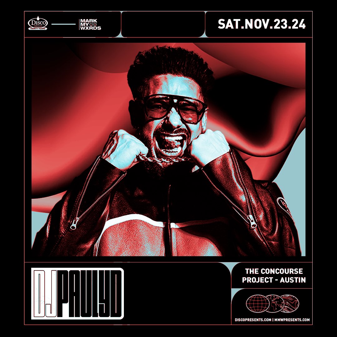 Austin! We’re happy to announce <a href="/DJPaulyD/">DJ Pauly D</a> will be at the <a href="/concourseproj/">The Concourse Project</a> on Saturday, November 23!

Tickets go on sale tomorrow 8/29 at 11AM CST!

<a href="/DiscoPresentsHQ/">Disco Presents</a> | MMWpresents.com