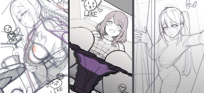 ラフだとサ姫にパンツ脱いでもらったんだけど、そうなるとノ殿はなんだ?全裸か?ってなって全裸試着室のカーテン隙間開けを描いたら今度はユ様のおっpいチャレンジが印象薄くなるしキリがないからみんな同じ方向にシフト変えた裏話 