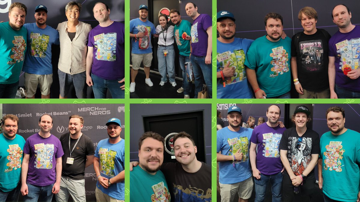 slinuniverse's tweet photo. gamescom 2024 was an incredible experience! The highlight of our trip was meeting the amazing team behind our favorite entertainers from Rocket Beans TV. 🥳🎮🕹️

#Gamescom2024 #rbtv #PopCulture #slintastic #nerdquiz #meetAndGreet #GamerLife #GamingCommunity #EpicExperience https://t.co/gJj1LFhVHr