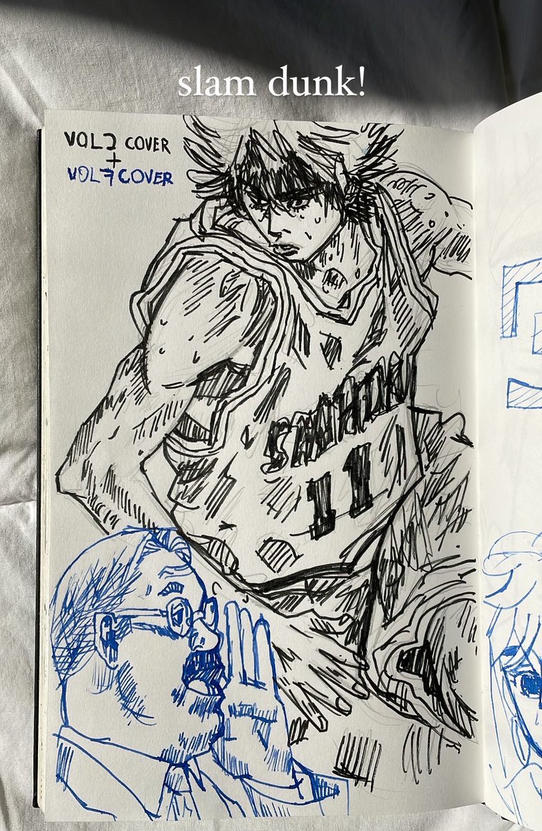 desenhei as capas dos volumes 2 e 7 de slam dunk! 

(n sei pq escolhi esses fds
