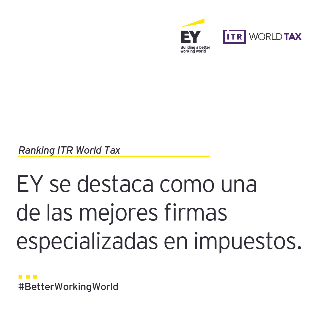 Nos enorgullece anunciar que, gracias al compromiso y dedicación de nuestros equipos, EY en Argentina, Brasil, Chile, Colombia, Ecuador, México y Perú han sido destacados en el ranking del @ITRWorldTax en varias de sus categorías. 
#BetterWorkingWorld
