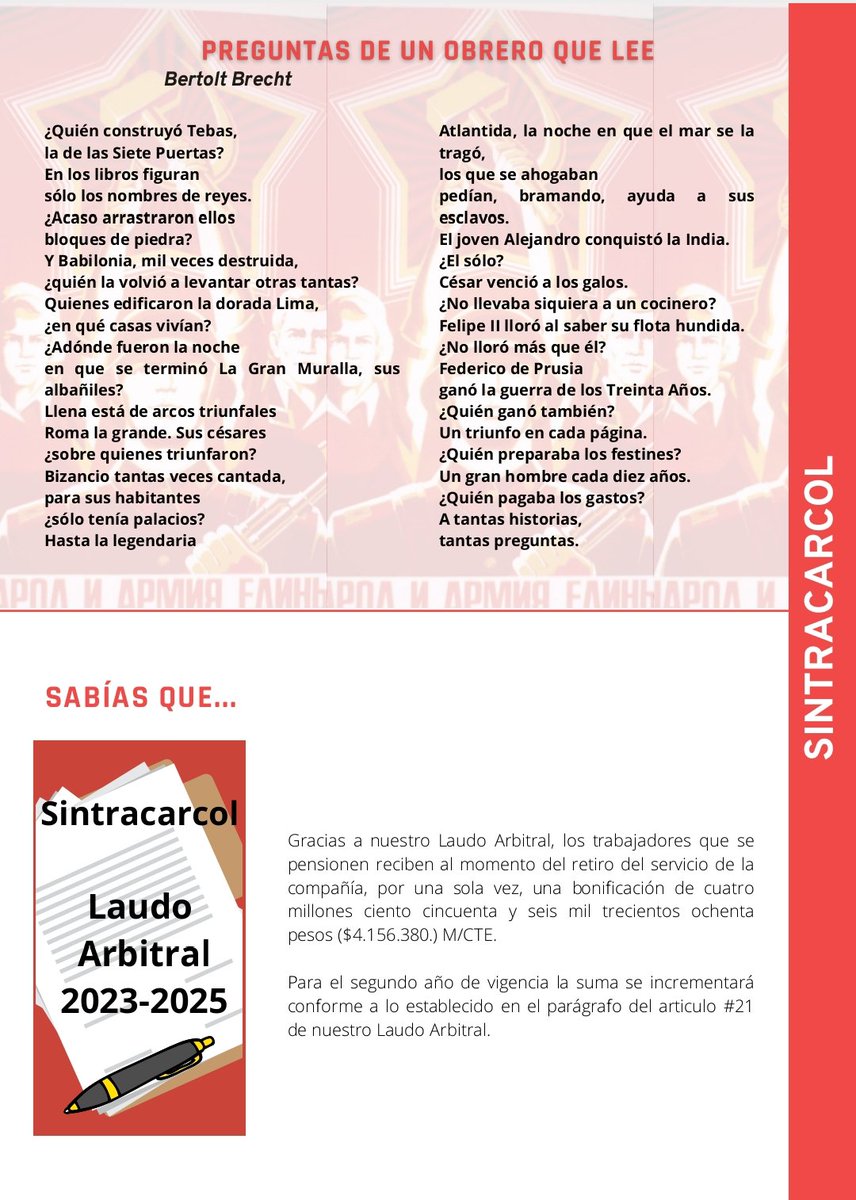 SINTRACARCOL (1947) tweet media