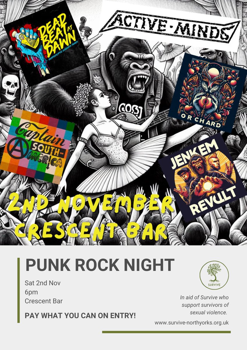 Jenkem Revolt (@jenkemrevolt) on Twitter photo We are playing a gig to raise money for <a href="/Survive_NYorks/">Survive</a> who are an incredible charity. It's an honour to make some noise for them. We are playing a gig to raise money for <a href="/Survive_NYorks/">Survive</a> who are an incredible charity. It's an honour to make some noise for them.