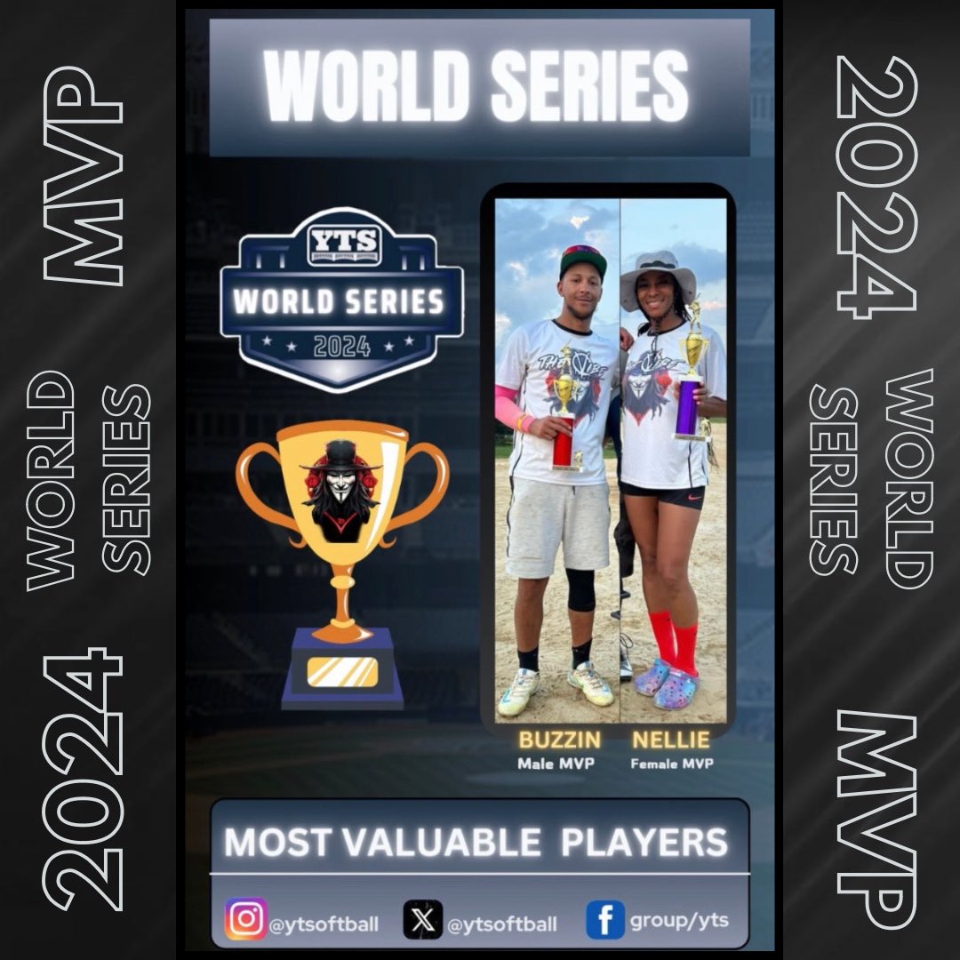 YTSoftball's tweet photo. YTS World Series MVPs

🏆Buzzin
🏆Nellie

#YTS #WorldSeries #MVP https://t.co/IgAMGssh4l