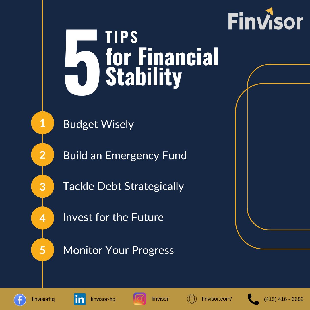Feeling financially unstable? 💰 Don't worry, we've got you covered!

Check out these 5 practical tips to regain control of your finances and build a brighter future.

Visit finvisor.com today !
#financialtips #moneymanagement #budgeting #investing #financialstability