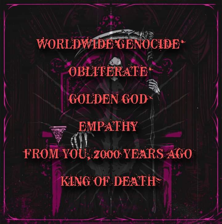 ForIAmGenocide's tweet photo. OUR DEBUT EP DROPS
12-08-24
Art by @tsardesign_
Our newest single “King Of Death” will be unleashed this fall, with the whole project to follow in the winter.
#death #foriamgenocide #fiag #metal #michigan #deathmetal #Michigan #detroit #KingOfDeath https://t.co/H8doAFYlNJ