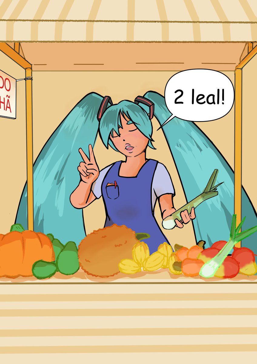PotimRequeijao's tweet photo. Miku feirante pra participar da trend também https://t.co/7DeCU8Xud8