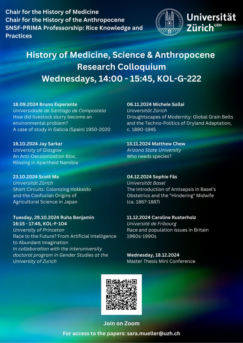 Debjani (@itihaashtag) on Twitter photo With <a href="/YiTangL1/">Yi-Tang Lin @yitang_lin@mas.to</a> @flurin_condrau we announce our program for Fall thanks to <a href="/henrikjochum/">Henrik Jochum</a> Sara Müller, Julia Grell for the poster. Looking forward to welcoming Bruno Esperante <a href="/DrJSarkar/">J Sarkar</a> <a href="/scotthma/">Scott Ma (@scma.bsky.social)</a> Ruha Benjamin <a href="/SollaiMichele/">Michele Sollai</a> Matt Chew, Sophie Fäs and @carorusterholz to <a href="/UZH_en/">University of Zurich</a> With <a href="/YiTangL1/">Yi-Tang Lin @yitang_lin@mas.to</a> @flurin_condrau we announce our program for Fall thanks to <a href="/henrikjochum/">Henrik Jochum</a> Sara Müller, Julia Grell for the poster. Looking forward to welcoming Bruno Esperante <a href="/DrJSarkar/">J Sarkar</a> <a href="/scotthma/">Scott Ma (@scma.bsky.social)</a> Ruha Benjamin <a href="/SollaiMichele/">Michele Sollai</a> Matt Chew, Sophie Fäs and @carorusterholz to <a href="/UZH_en/">University of Zurich</a>