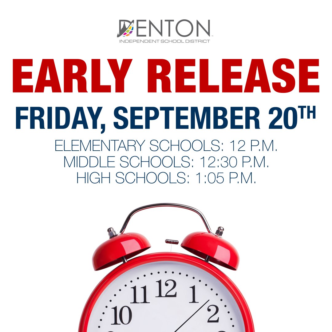 Just a reminder...

Friday is an early release day.