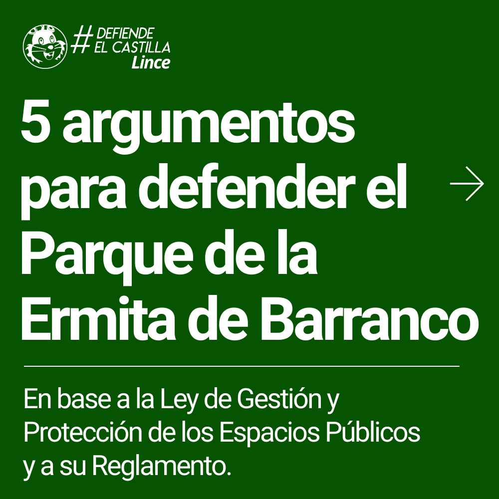 Castilla_Lince's tweet photo. ¡Amigos de #Barranco! Desde #Lince, les compartimos CINCO ARGUMENTOS LEGALES para que le digan a la Municipalidad de Barranco que RECHACE la propuesta de Los Portales en base a la Ley de Gestión y Protección de los Espacios Públicos. [HILO] https://t.co/ns0g7iWUWe