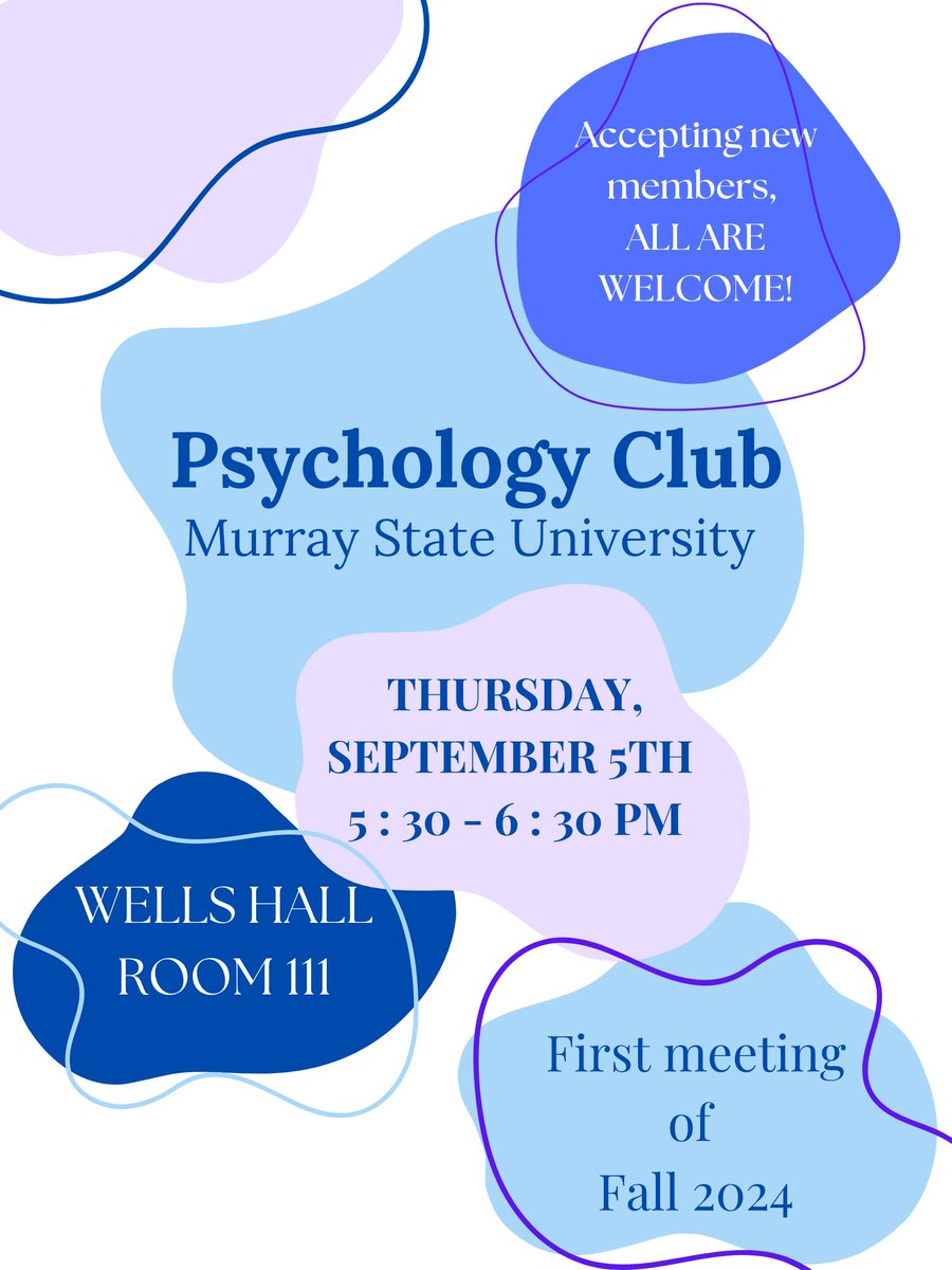 Come out for the Psychology Club's first meeting on September 5th in Wells Hall room 111! It starts at 5:30pm! See you there!!