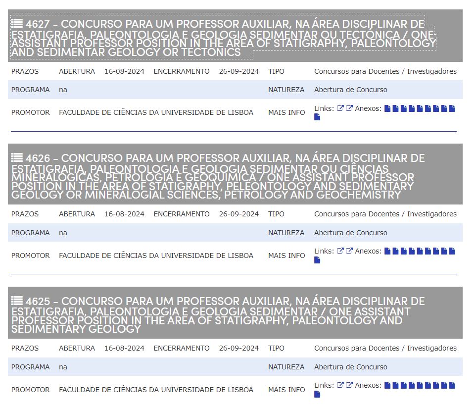 Carlos Góis-Marques (@cgoismarques) on Twitter photo 3 positions for Assistant #Professor in #Paleontology in the Faculty of Sciences of the University of Lisbon 🇵🇹. Focused for candidates with a geological background. #paleontology #jobs #fossils
ciencias.ulisboa.pt/concursos?id=4…
ciencias.ulisboa.pt/concursos?id=4…
ciencias.ulisboa.pt/concursos?id=4… 3 positions for Assistant #Professor in #Paleontology in the Faculty of Sciences of the University of Lisbon 🇵🇹. Focused for candidates with a geological background. #paleontology #jobs #fossils
ciencias.ulisboa.pt/concursos?id=4…
ciencias.ulisboa.pt/concursos?id=4…
ciencias.ulisboa.pt/concursos?id=4…