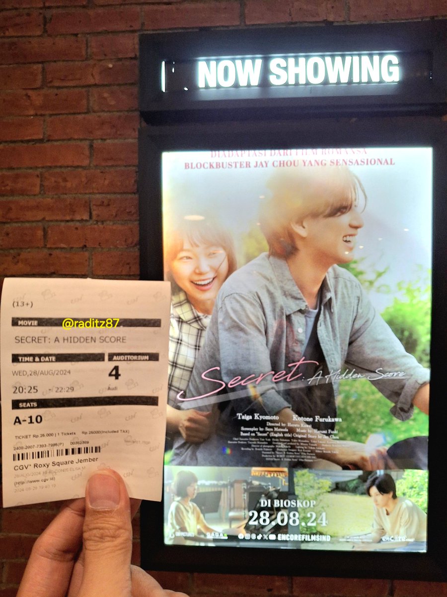 raditz87's tweet photo. 137. Secret: A Hidden Score 
Film drama romance dg elemen musik yg memukau tapi bikin nyesek. Bagus
#SecretAHiddenScore
#言えない秘密 
@cinepoint_ @CBIpictures @encorefilmsind @CGV_ID https://t.co/3BTjjw11fA