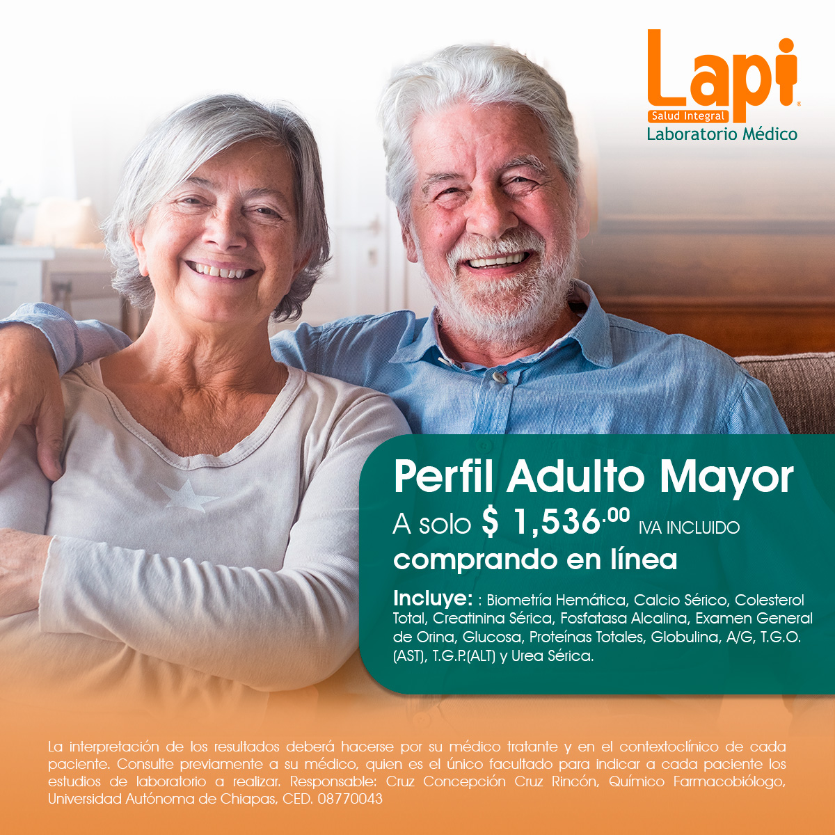 lapi_lab's tweet image. ¡Procura el bienestar y salud de los más grandes en casa con nuestro Perfil Adulto Mayor!
Adquiérelo aquí: goo.su/LepK4lE
#LaboratoriosLapi #LapiMx #EstudiosDeLaboratorio #DíaNacionalDeLasPersonasAdultasMayores