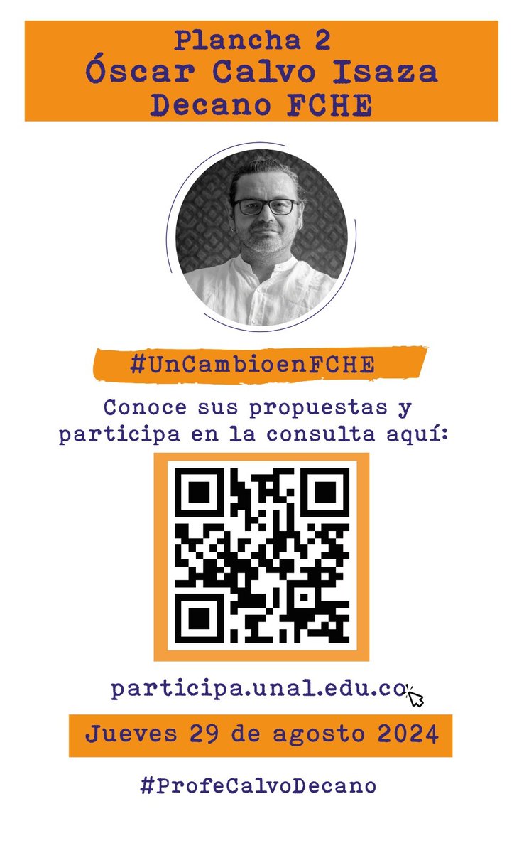 Por su comprensión de la vida académica como una actividad colectiva y un bien común, acompaño a <a href="/oxcalvo/">Óscar Calvo Isaza</a> en la consulta que se realizará el día de mañana (29 de agosto).