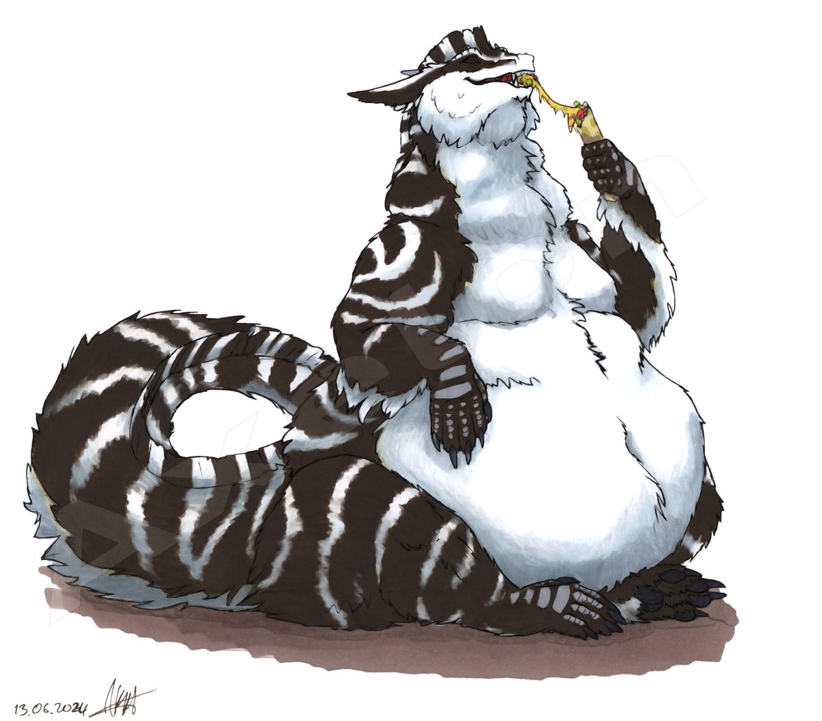 Axelongis's tweet photo. traditional (with little digital shapes edit) drawing for telegram user (Night)
Species (#Hissikarhu) belongs to me
#art by me.
 
A4, markers, pencils. https://t.co/W5jiVO8G0i