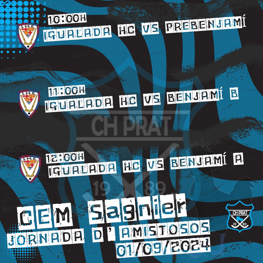Arranquem la temporada amb una jornada d'amistosos!
Tots els equips de base jugaran al #Cemsagnier📍 aquest cap de setmana.
És una oportunitat per la ciutadania de #elpratdellobregat per descobrir un esport molt entretingut i apassionat, esteu convidats a venir a gaudir-lo.