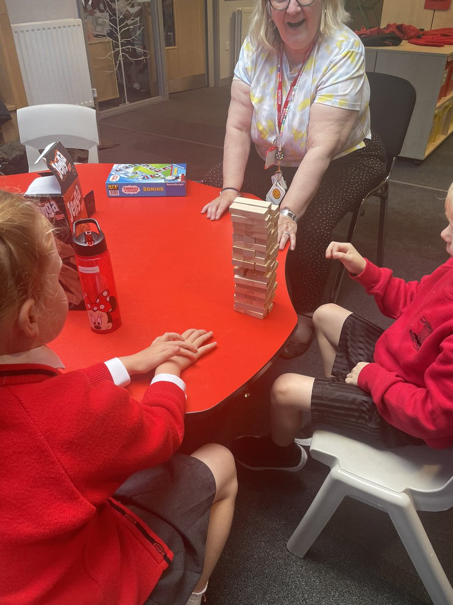 Happy faces playing Jenga. We took turns and made good choices. <a href="/MoorfootPr/">Moorfoot Primary</a>