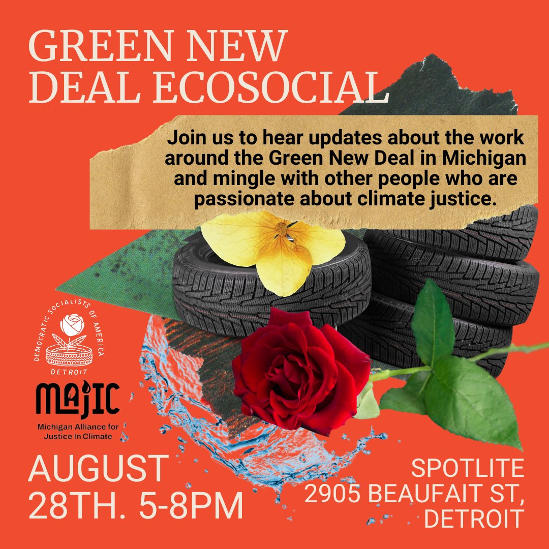 MikalGoodmanMI's tweet photo. If DTE has failed you and your power won't back on until tomorrow, you should come out TONIGHT for the Green New Deal Eco-Social @ Spotlite Detroit! https://t.co/z3RnrGXrx3