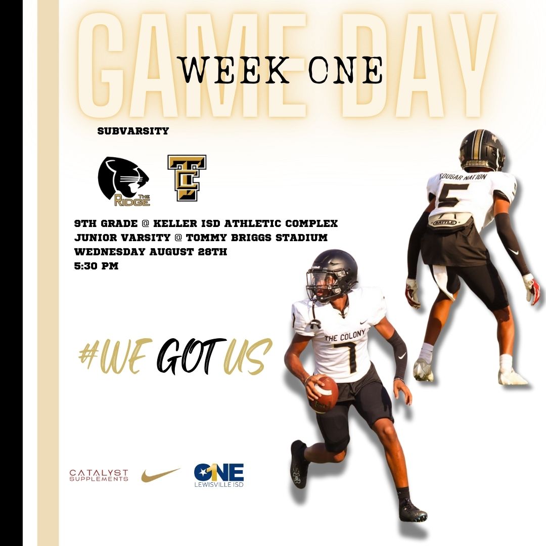 <a href="/TCougarfootball/">TCHS Cougar Football</a> 9th and JV teams in action this evening! #TheNation #GBGC #WeGotUs