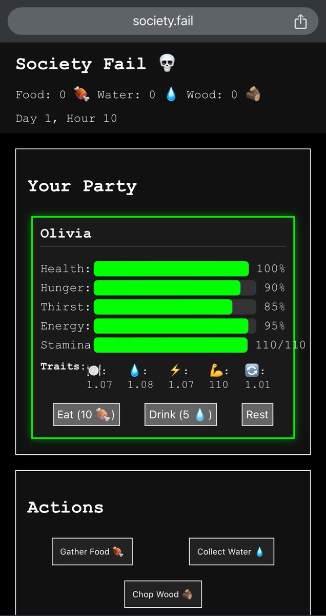 Qnoox's tweet image. trying out @Shpigford game made on stream: society.fail #gamedevstream