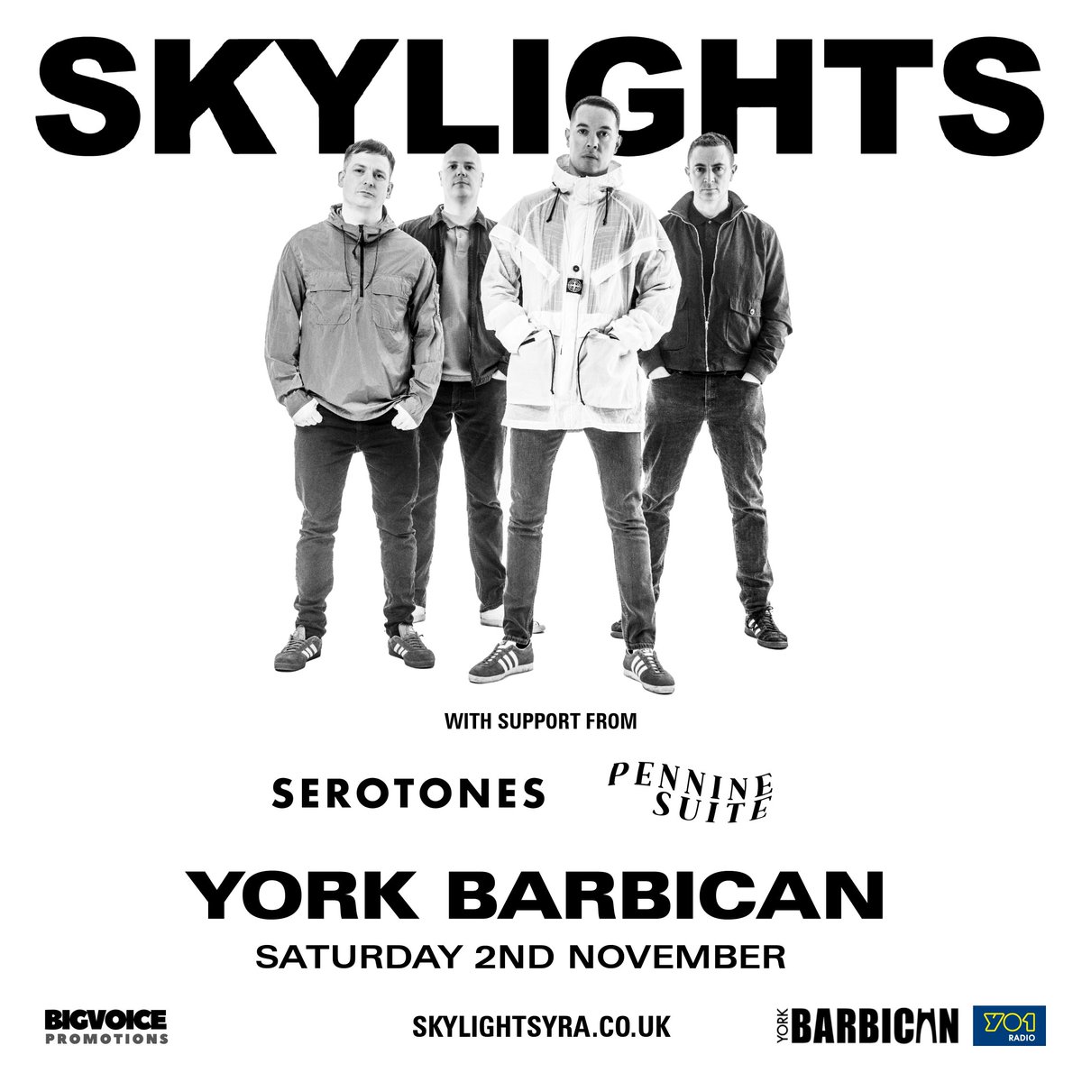 Skylights (@skylightsyra) on Twitter photo ‼️YORK‼️
Absolutely buzzing to be joined by two of Yorks best bands✊️💥
<a href="/SerotonesUK/">Serotones</a> and <a href="/penninesuite/">Pennine Suite</a>
Yorks biggest indoor venue <a href="/yorkbarbican/">York Barbican</a> with three York bands...
Tickets: axs.com/uk/events/5333…
#ASAW ‼️YORK‼️
Absolutely buzzing to be joined by two of Yorks best bands✊️💥
<a href="/SerotonesUK/">Serotones</a> and <a href="/penninesuite/">Pennine Suite</a>
Yorks biggest indoor venue <a href="/yorkbarbican/">York Barbican</a> with three York bands...
Tickets: axs.com/uk/events/5333…
#ASAW