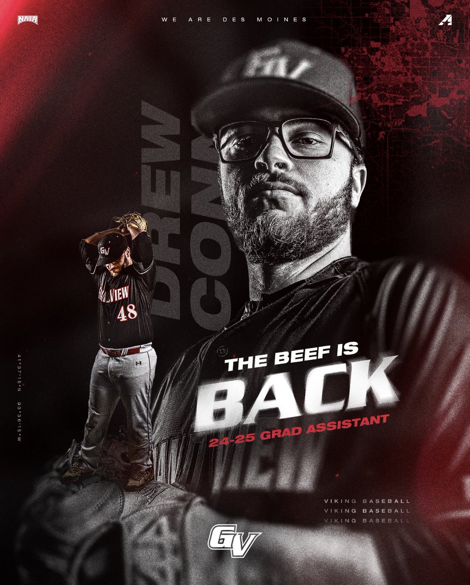 The Baseball team is excited to have Drew Conn (Beef) back at Grand View as a GA to work with the pitching staff! Welcome back, Drew! <a href="/nnocd1/">Andrew Conn</a>