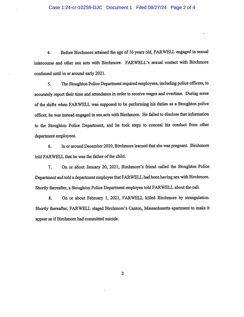 OliviaLambo_'s tweet image. BREAKING:  The Feds drop the first indictment bomb in Norfolk County with the arrest of #MatthewFarwell in the coverup and murder of #SandraBirchmore.

Farwell has been indicted under 18 USC s. 1512(a) (1)(C) —  Tampering with a witness, victim, or an informant and faces up to 30…