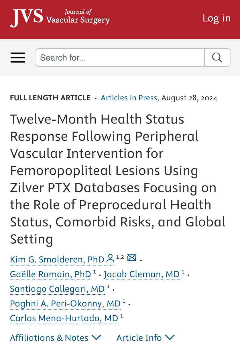 Excited to share our two research articles from the <a href="/YaleVAMOS/">YaleVAMOS</a> team now out in <a href="/JVascSurg/">Journal of Vascular Surgery</a>!!

Always grateful for the support and for learning every day from my mentors <a href="/KimGSmolderen/">Kim G. Smolderen, PhD</a> <a href="/CarlosMenaYale/">Carlos Mena</a> <a href="/GaelleRomain_Y/">Gaëlle Romain, PhD</a>. Thankful every day to be training here at <a href="/YaleIMed/">Yale Internal Medicine</a> <a href="/TradIMYale/">Yale IM Traditional Residency Program</a>!