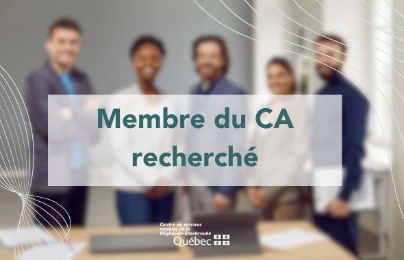 CSSsherbrooke's tweet image. Conseil d’administration du CSSRS - Membre de la communauté provenant du milieu municipal, de la santé, des services sociaux ou des affaires recherché! Pour en savoir plus : cssrs.gouv.qc.ca/candidatureca
