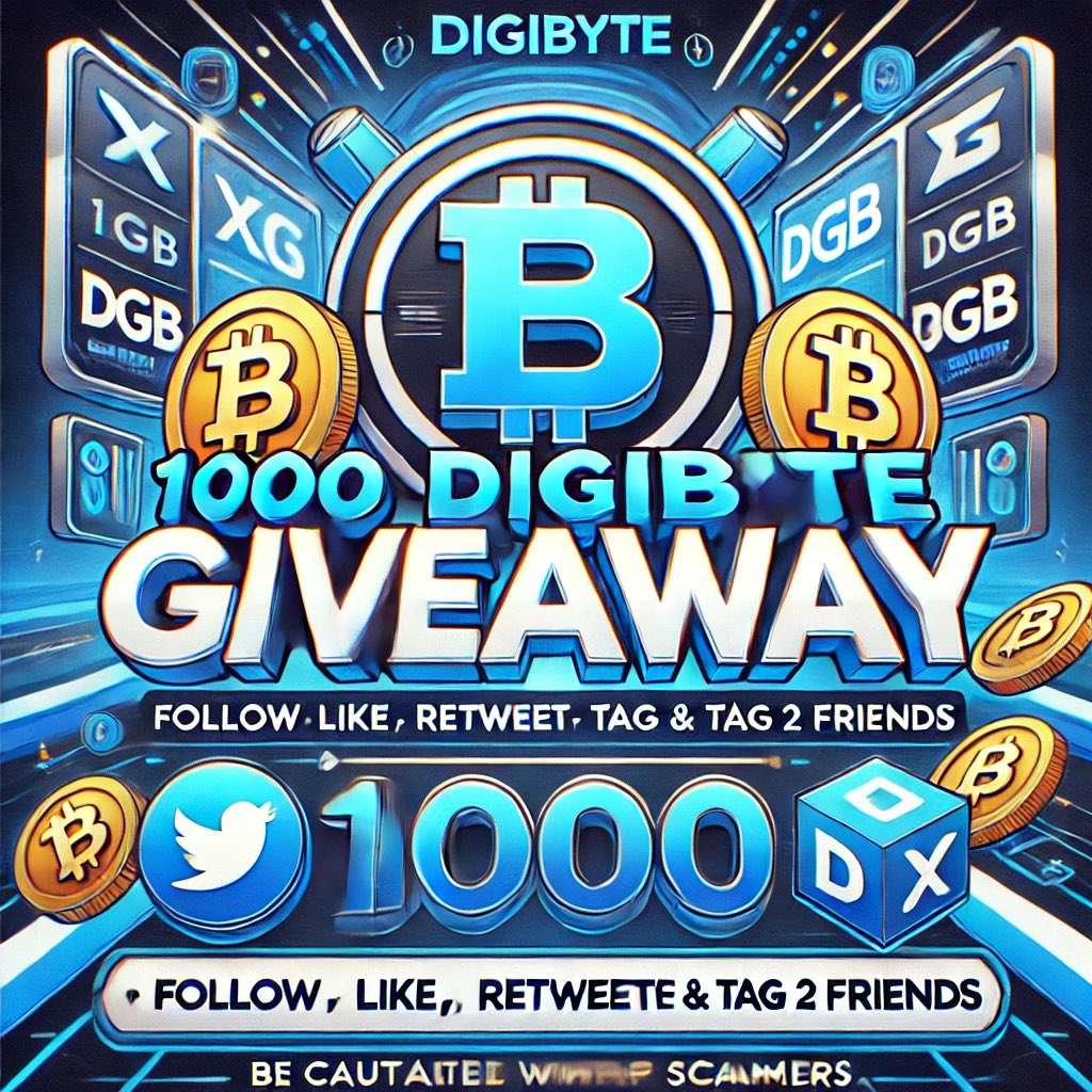 🚨 1000 DigiByte Giveaway Alert!🚨

To celebrate our amazing community on X, I’m giving away 1000 DigiByte to one lucky winner!

How to Enter:
1. Follow <a href="/AmoreLoveAmor/">MasterofLeadership.dgb</a> 
2. Like this post
3. Retweet and tag 2 friends who should join the DigiByte family!

Winner Selected after 1000