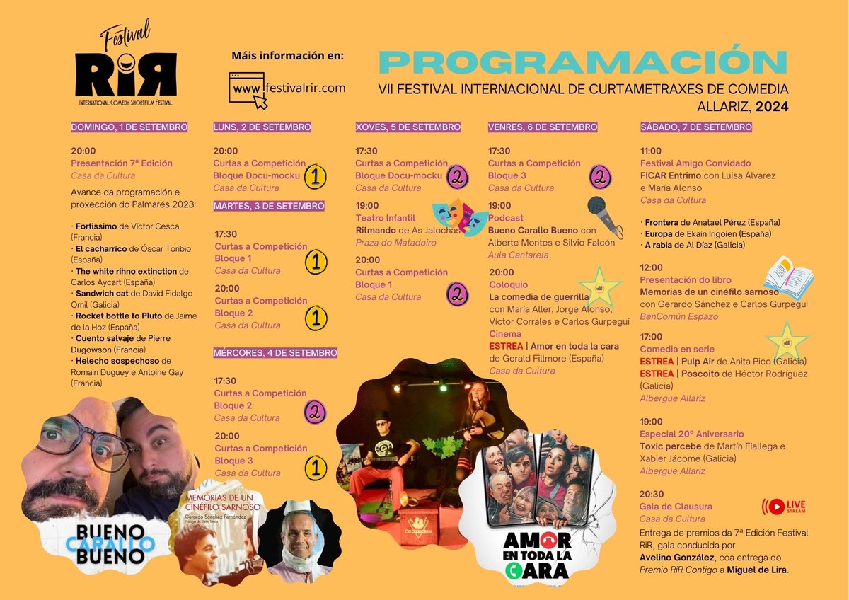 BUENO CARALLO BUENO (@carallobueno) on Twitter photo 🔥🔥EXTRA, EXTRA🔥🔥
Estrearemos a quinta tempada do Bueno Carallo Bueno o vindeiro 6 de setembro ás 19h…. EN ALLARIZ!
🧨Acóllenos o <a href="/festival_RIR/">Festival RiЯ</a>, vai ser a bomba!
Quen se ven? <a href="/podgalego/">podgalego 🗣🎙🛰📻</a>
📍Aula Cantarela, Allariz
📅 6 de setembro, 19h 🔥🔥EXTRA, EXTRA🔥🔥
Estrearemos a quinta tempada do Bueno Carallo Bueno o vindeiro 6 de setembro ás 19h…. EN ALLARIZ!
🧨Acóllenos o <a href="/festival_RIR/">Festival RiЯ</a>, vai ser a bomba!
Quen se ven? <a href="/podgalego/">podgalego 🗣🎙🛰📻</a>
📍Aula Cantarela, Allariz
📅 6 de setembro, 19h