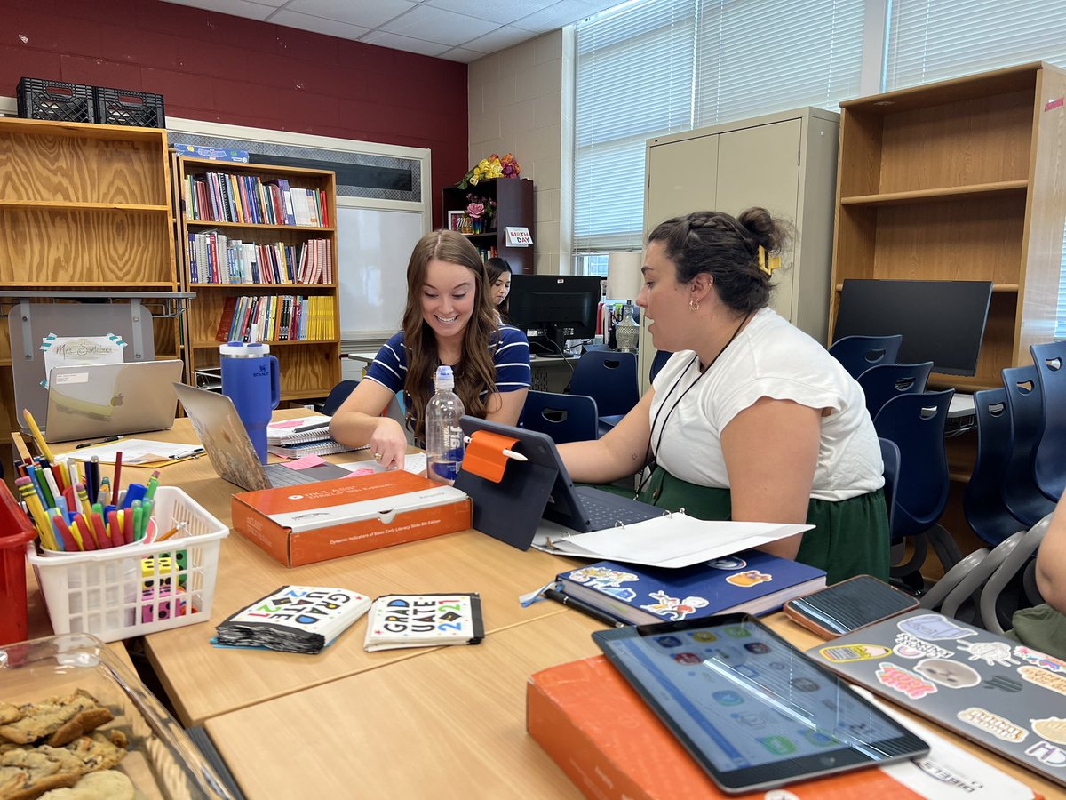 af_schindler's tweet photo. Thank you @tere_santillana for helping our kinder teachers prepare for mCLASS! I think our teachers had fun pretending to be students 😂 😂 https://t.co/BtEg2Rxty2