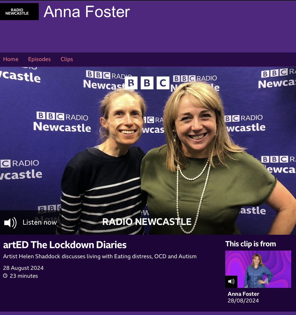 hshaddock's tweet photo. If you missed the live broadcast of me talking about all things #artED, #eatingdistress, #autism and #OCD with #AnnaFoster this morning on #BBCRadioNewcastle, here is the link to listen now ๐ง
https://t.co/poxcqmucfX https://t.co/2jxi2wghO5